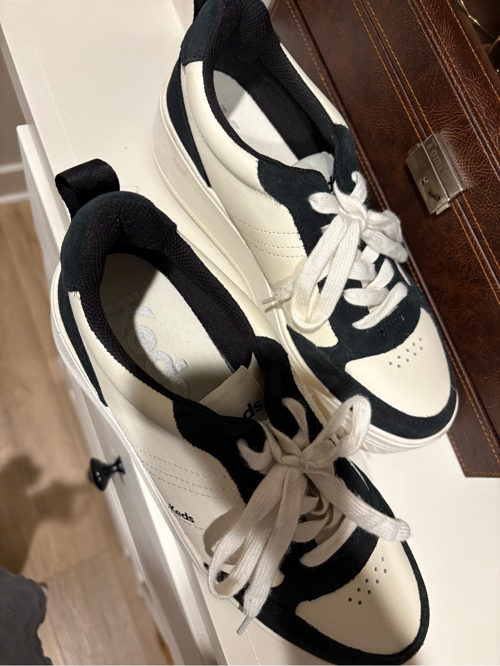 Keds Platform Sneakers in White and Black - Picture 3 of 3